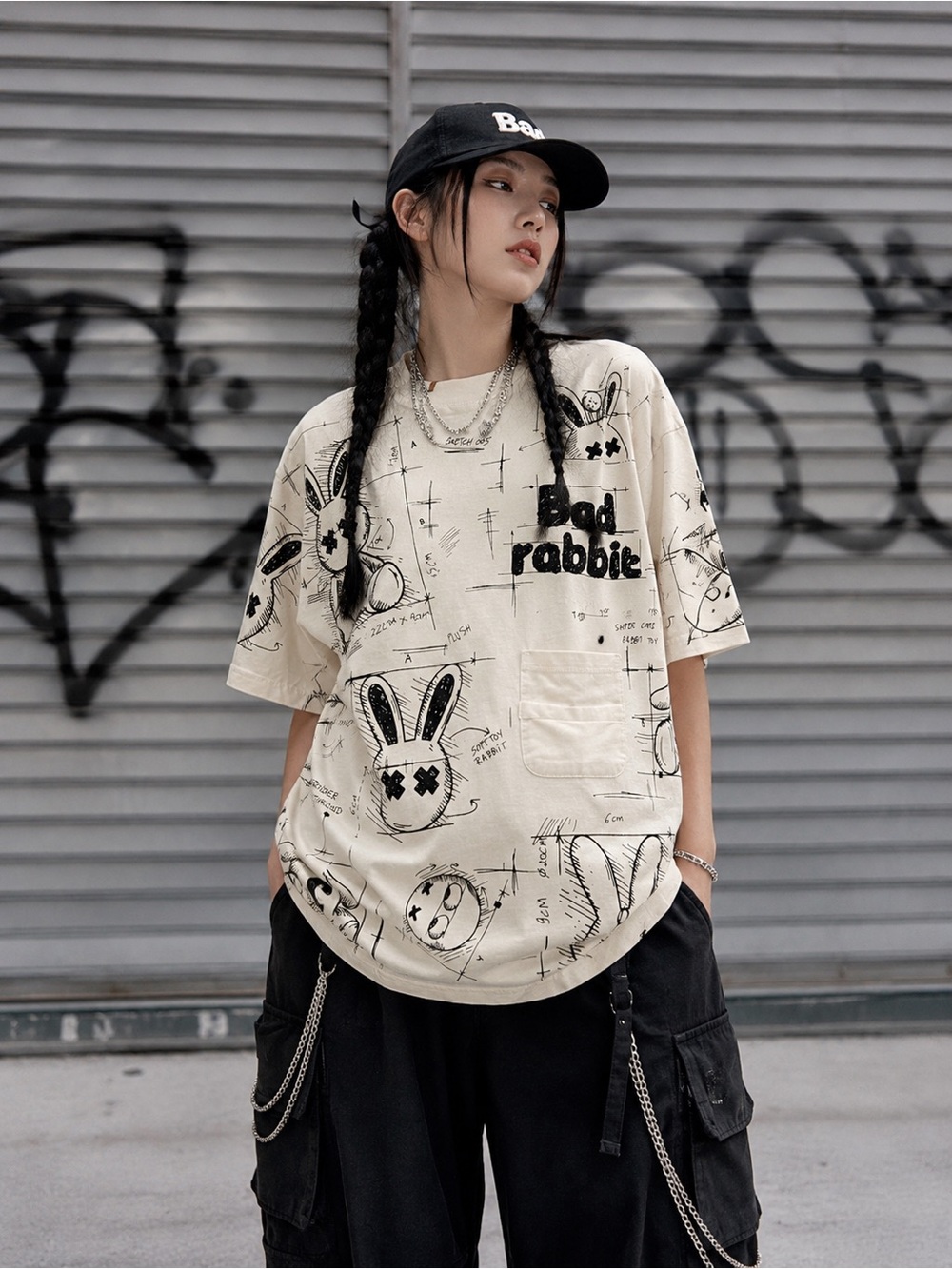 Graphic Pocket Tee - Cream